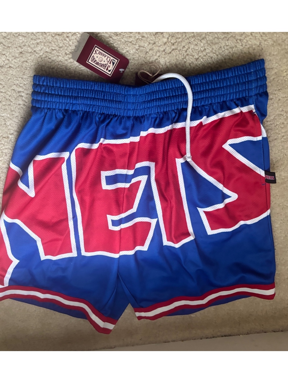 Mitchell & Ness Brooklyn Nets Blue and Red Basketball Shorts